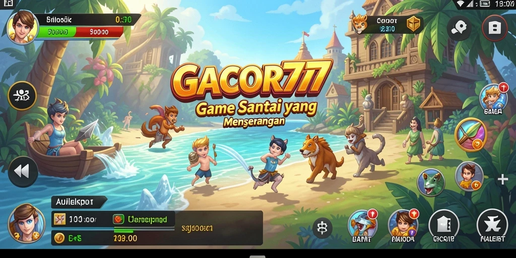 Tampilan gameplay menarik dalam GACOR777 yang penuh warna.